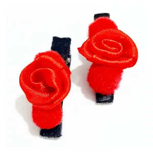 گیره مو دخترانه مدل گل رز بسته 2 عددی