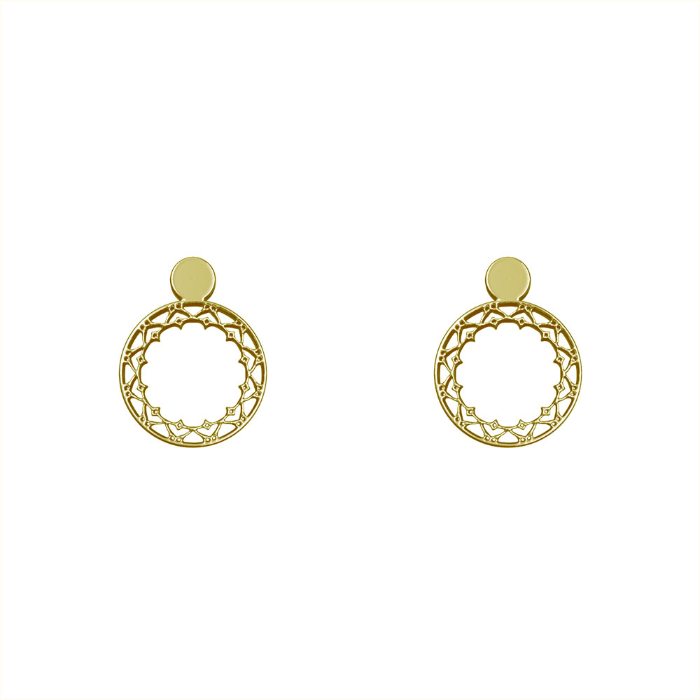 گوشواره طلا 18 عیار زنانه مدوپد مدل دایره کد GA1-10461