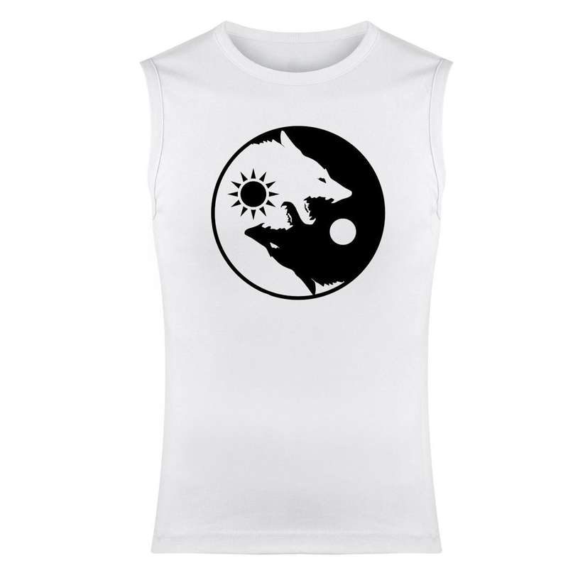 تاپ مردانه مدل wolf  کد E07 رنگ سفید