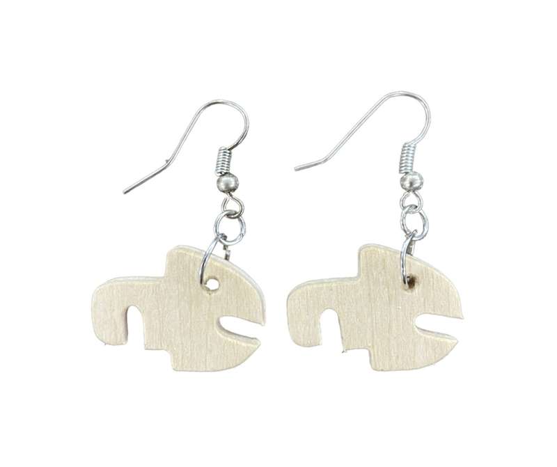 گوشواره دخترانه مدل ماهی طرح چوب