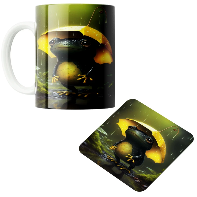 ماگ مدل قورباغه کد 78 به همراه زیرلیوانی