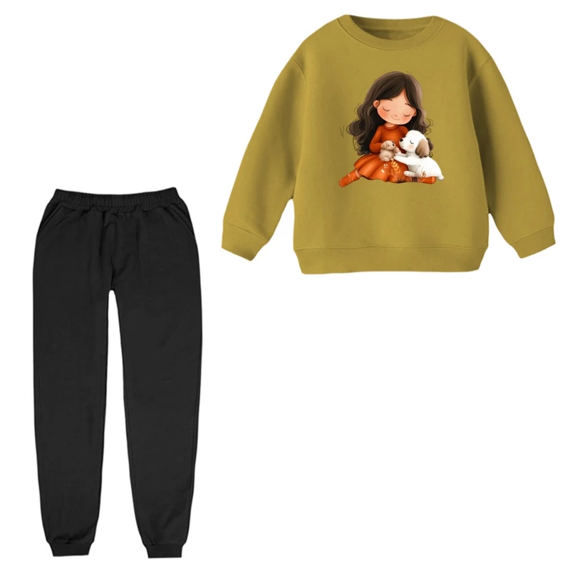 ست سویشرت و شلوار راحتی بچگانه مدل دخترک فرشته کد 14 