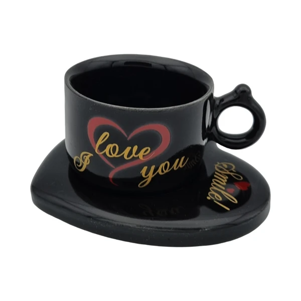 فنجان و نعلبکی مدل قلبی کد 14124xILoveYou