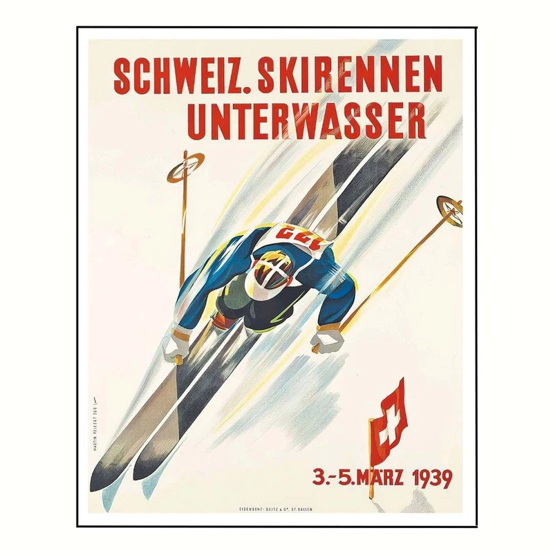 پوستر مدل مسابقه اسکی در سوئیس 