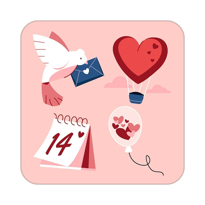 زیر لیوانی کاکتی طرح عاشقانه مدل mp37475