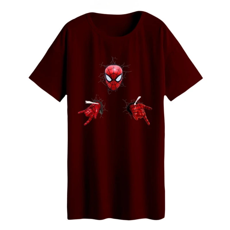 تی شرت لانگ زنانه مدل مرد عنکبوتی کد 6