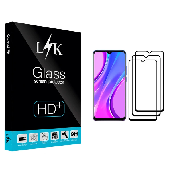 محافظ صفحه نمایش ال کی مدل +HD مناسب برای گوشی موبایل شیائومی Redmi 9 بسته سه عددی