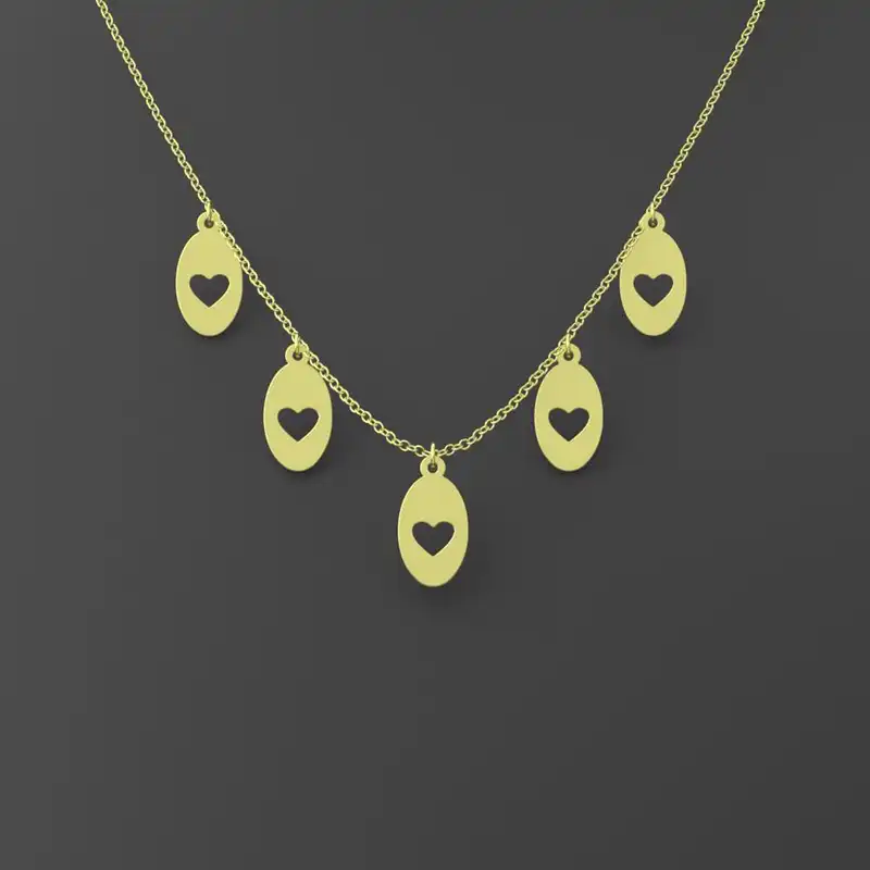 گردنبند طلا 18 عیار زنانه مدوپد مدل قلب کد RNA12110