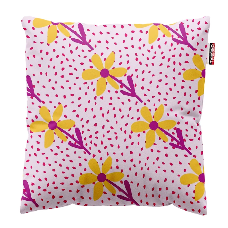  کوسن پاد آفرین طرح گل کد 2885 سایز 30*30 سانتی متر