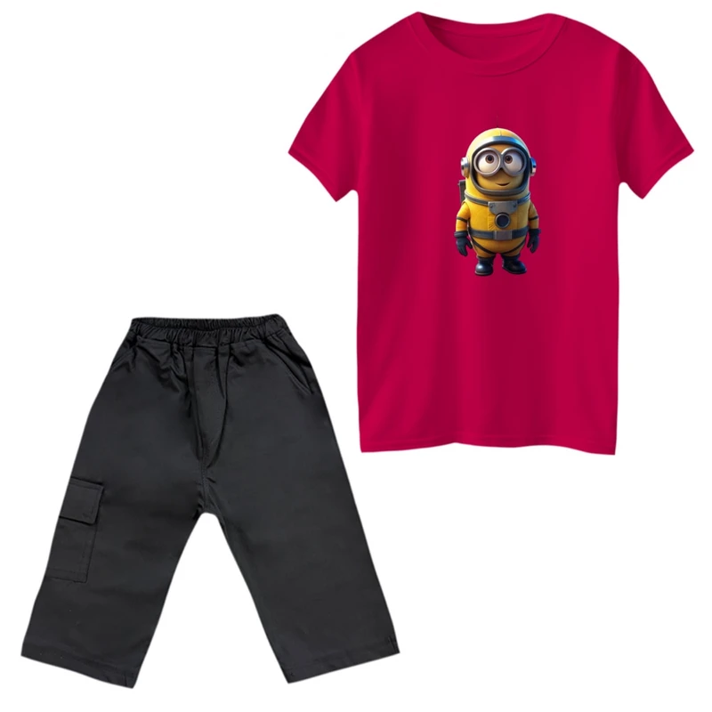ست تی‌شرت و شلوارک پسرانه مدل مینیون کد 30