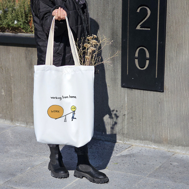 ساک خرید خندالو طرح Working From Home کد 6700