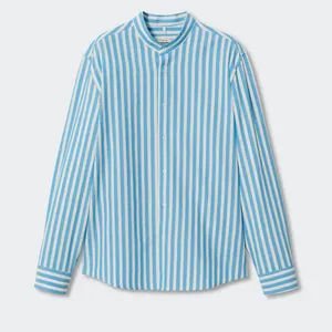 پیراهن آستین بلند مردانه مانگو مدل Striped Mao collar