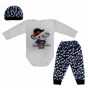 ست 3 تکه لباس نوزادی مدل فیل کد x-52