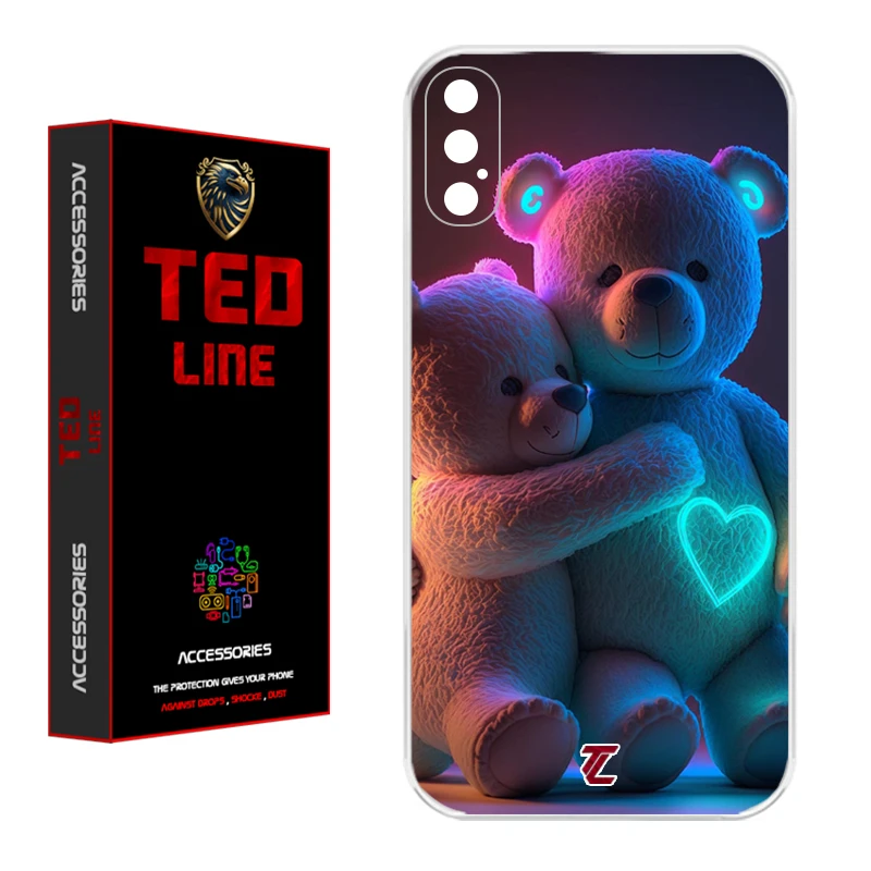 کاور تد لاین طرح خرس عاشق کد 1112 مناسب برای گوشی موبایل اپل Iphone X / XS