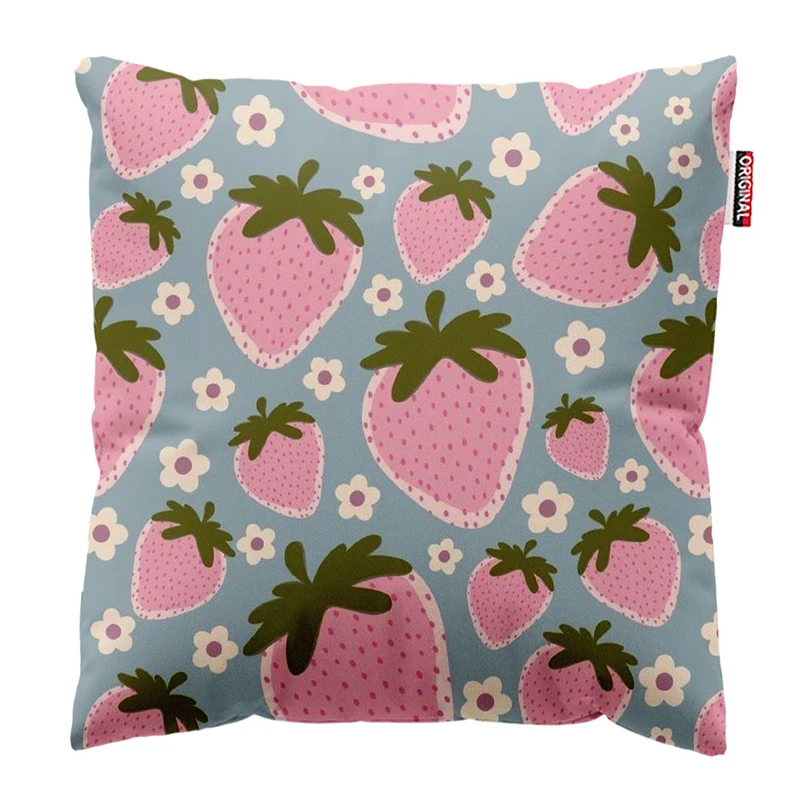 کوسن پاد آفرین طرح توت فرنگی فانتزی کد 5131 سایز 30*30 سانتی متر 