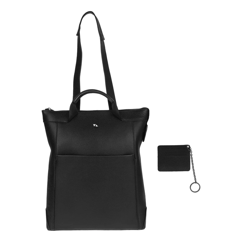 کوله پشتی زنانه چرم مشهد مدل V5004-001 به همراه جاکارتی