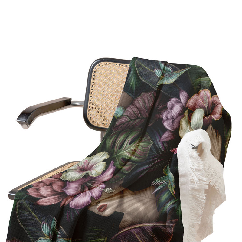 شال مبل مدل ملکه گل ها کد F2SH1040 سایز 100x180 سانتی متر