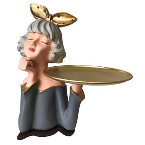نقد و بررسی مجسمه هوم لاکس مدل دختر سینی فلزی به دست توسط خریداران
