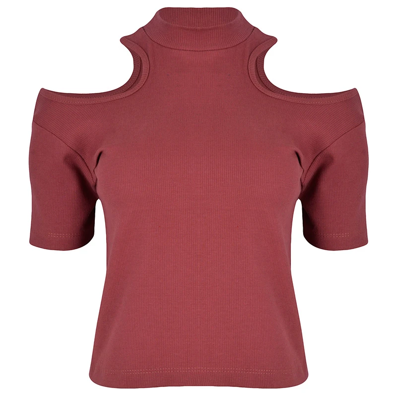 تی شرت آستین کوتاه زنانه دکسونری مدل 3580496228  پنبه فانریپ رنگ کالباسی