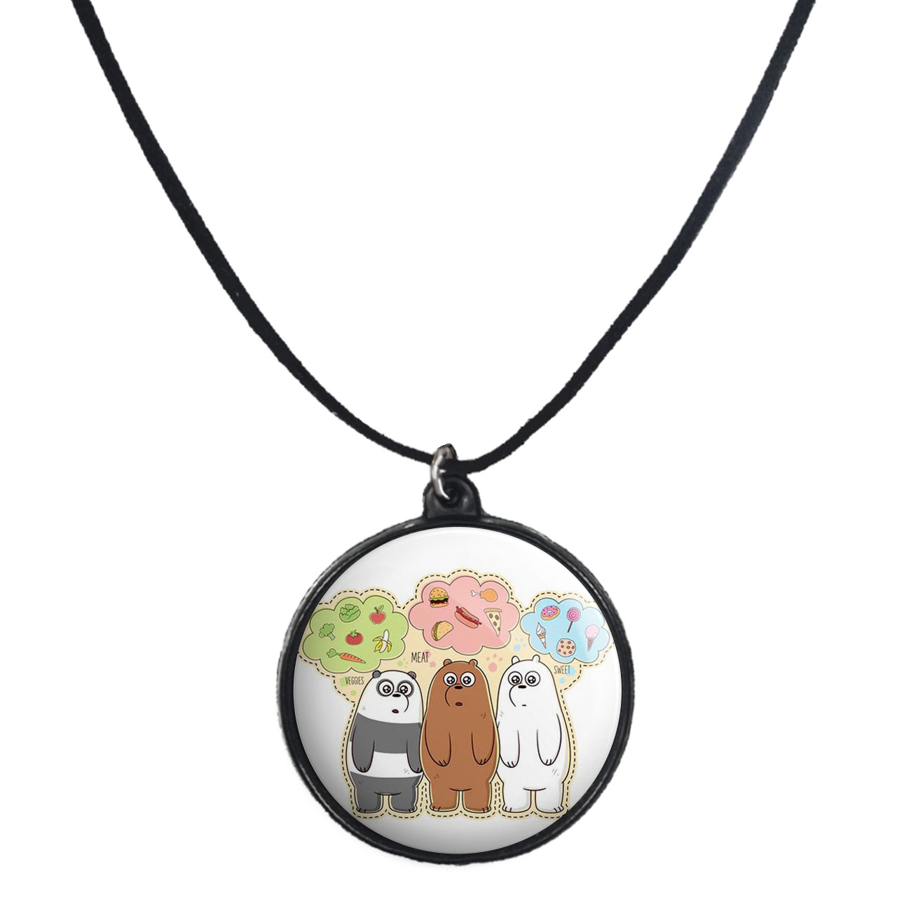 گردنبند پرمانه طرح خرس‌های کله‌فندقی کد pmb.10183 مدل دو طرفه