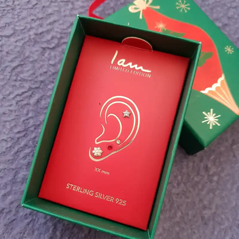 گوشواره نقره زنانه آی ام مدل پرسینگ مجموعه 4 عددی