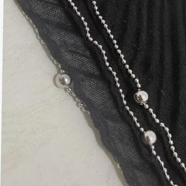 شال زنانه مدل نخی پلیسه حاشیه زنجیری کد zanjiri20