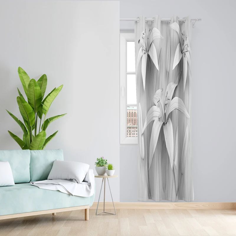 پرده طرح لیلیوم مدل مخمل پانچی کد L 260 Z سایز 140x200 سانتی متر