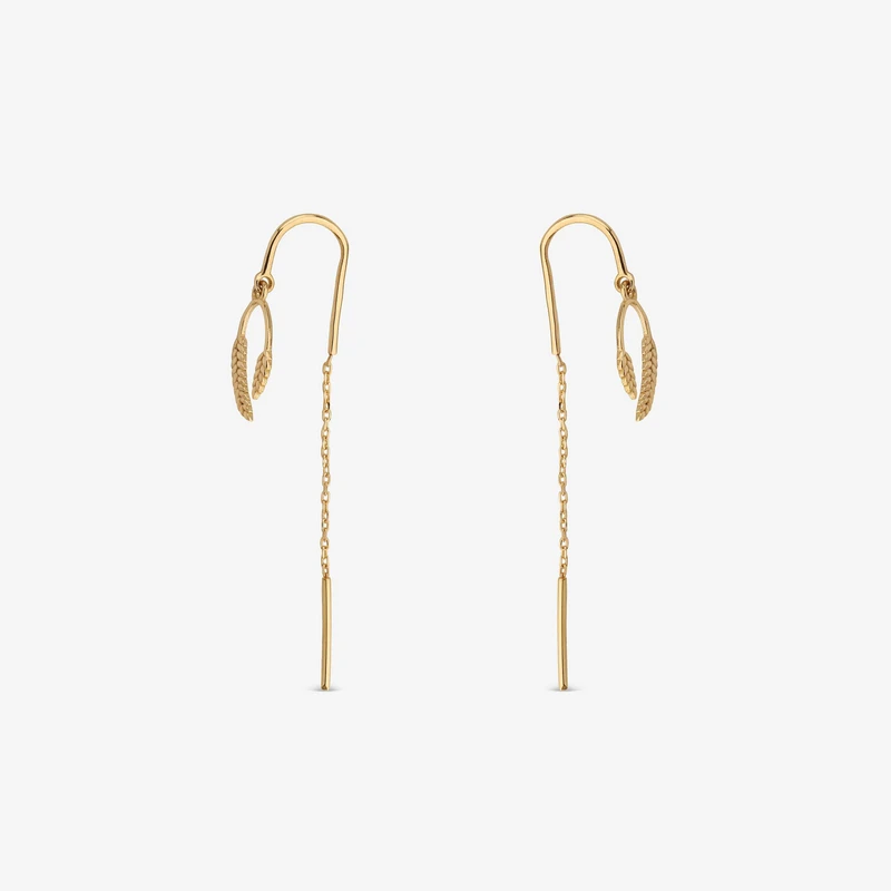 گوشواره بخیه‌ای طلا 18 عیار زنانه جواهری راز مدل 2412-40