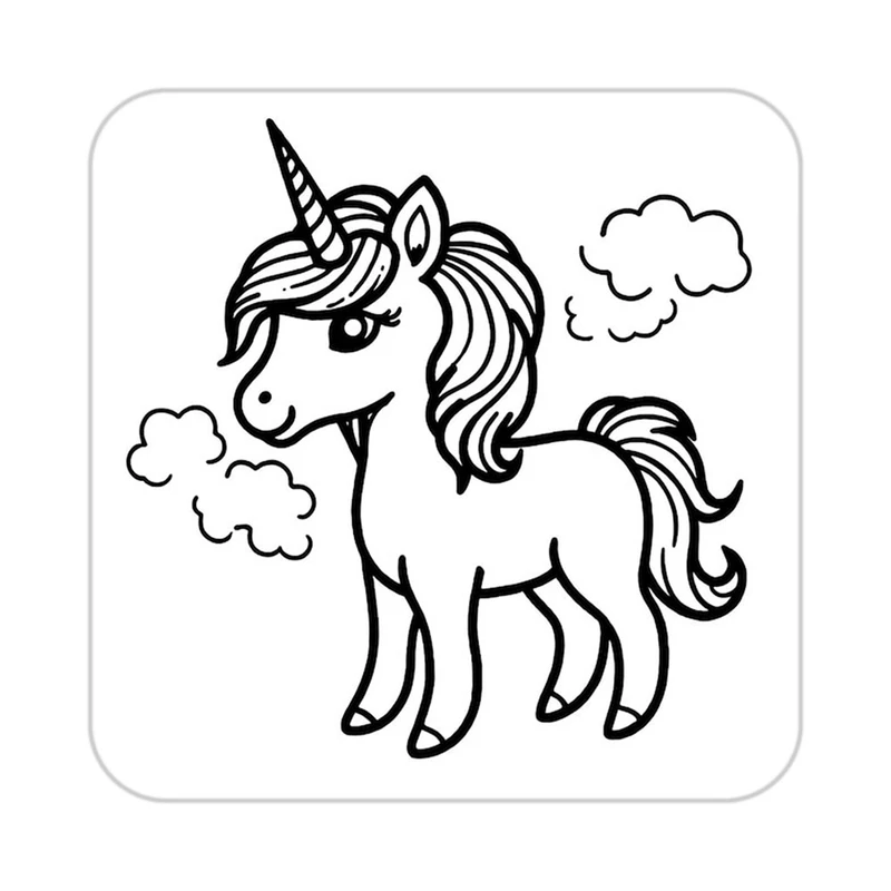 زیر لیوانی کاکتی طرح اسب تک شاخ و یونیکورن مدل mp30462