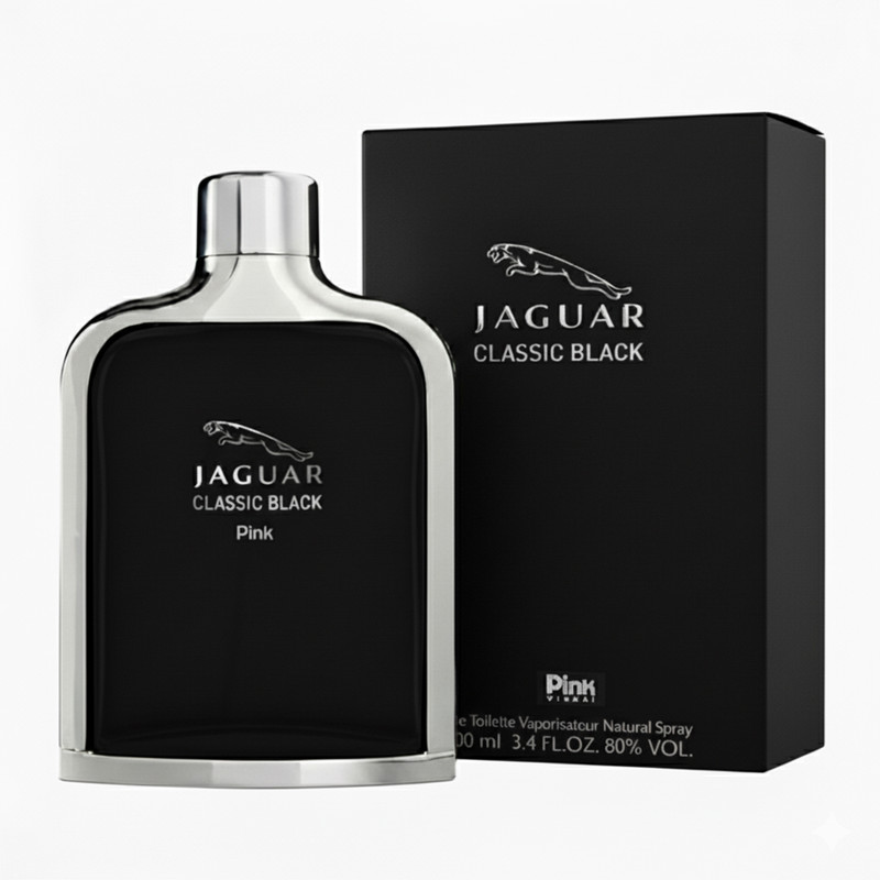 ادو تویلت مردانه پینک ویژوآل مدل Jaguar Classic Black با رایحه خنک حجم 100 میلی لیتر