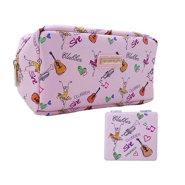  کیف لوازم آرایش زنانه شی مدل کلابر به همراه آینه تاشو