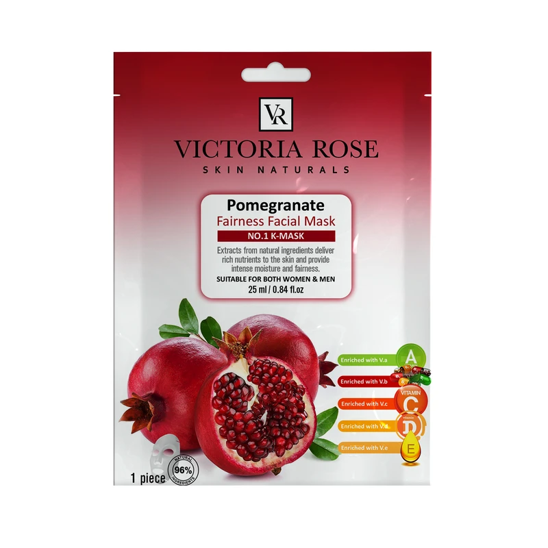 ماسک صورت ویکتوریا رز مدل انار حجم 25 میلی لیتر بسته 25 عددی