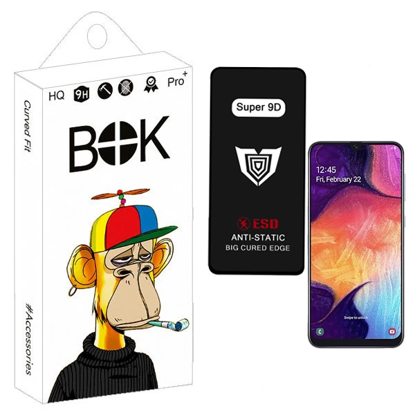 محافظ صفحه نمایش بوک مدل Super 9D مناسب برای گوشی موبایل سامسونگ Galaxy A50