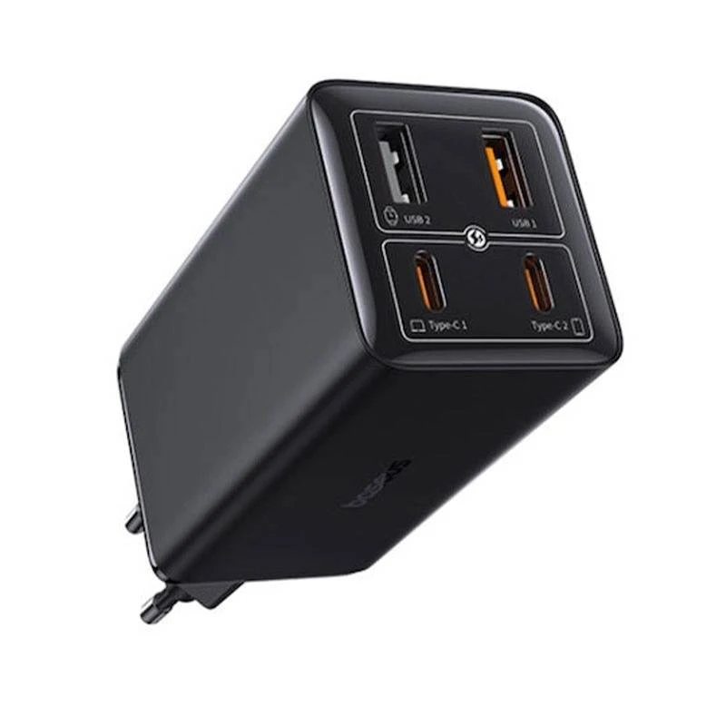 شارژر دیواری 100 وات 4 پورت بیسوس مدل GaN6 Pro به همراه کابل USB-C به USB-C