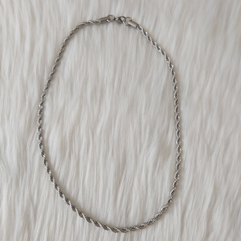 زنجیر مردانه مدل استیل طرح طنابی کد tan111