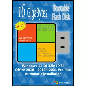 سیستم عامل  Windows 11 10 X64 32 IN 1 - Office 2016-2019-2021  نشر مایکروسافت