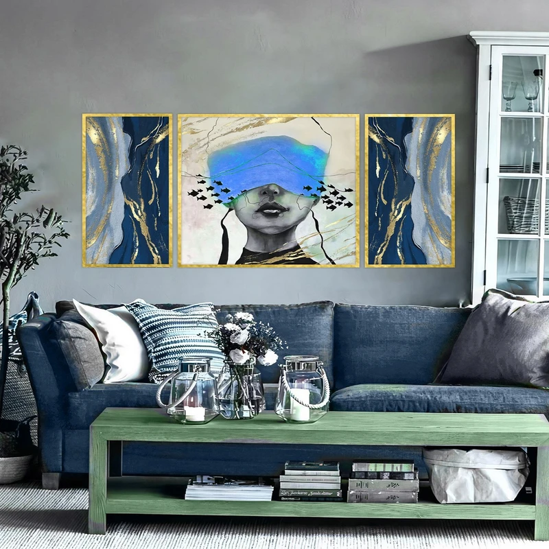 تابلو بکلیت طرح مدرن دیجیتال آرت مدل T-2915 مجموعه 3 عددی