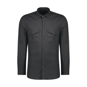 پیراهن آستین بلند مردانه پاتن جامه مدل 102721010222842 رنگ طوسی