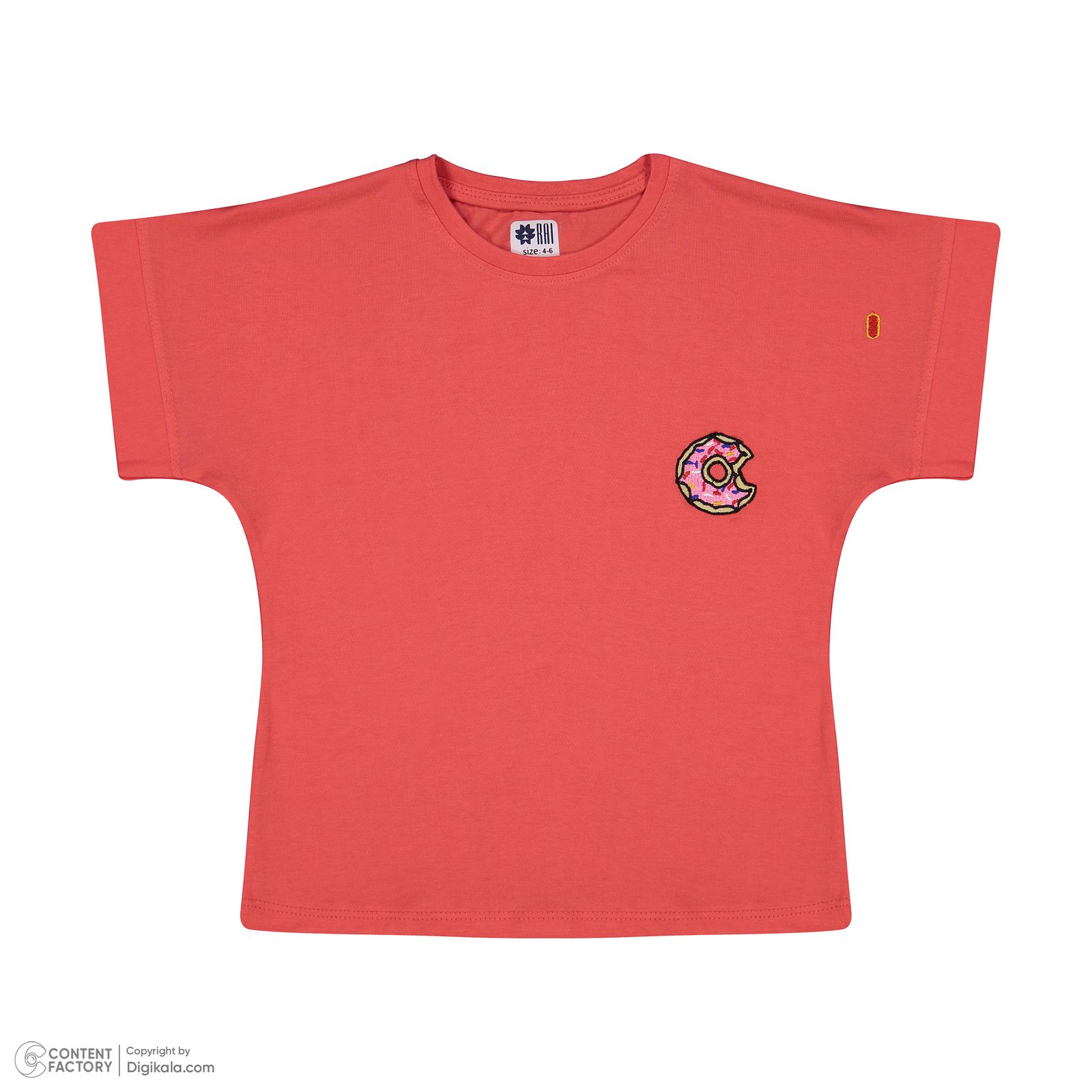 تی شرت آستین کوتاه دخترانه مادر مدل دونات -24 رنگ گلبهی -  - 2