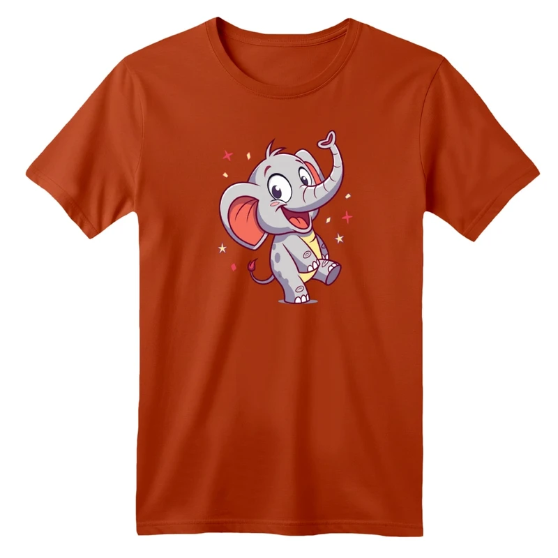 تی شرت آستین کوتاه بچگانه مدل فیل کارتونی کد 01  