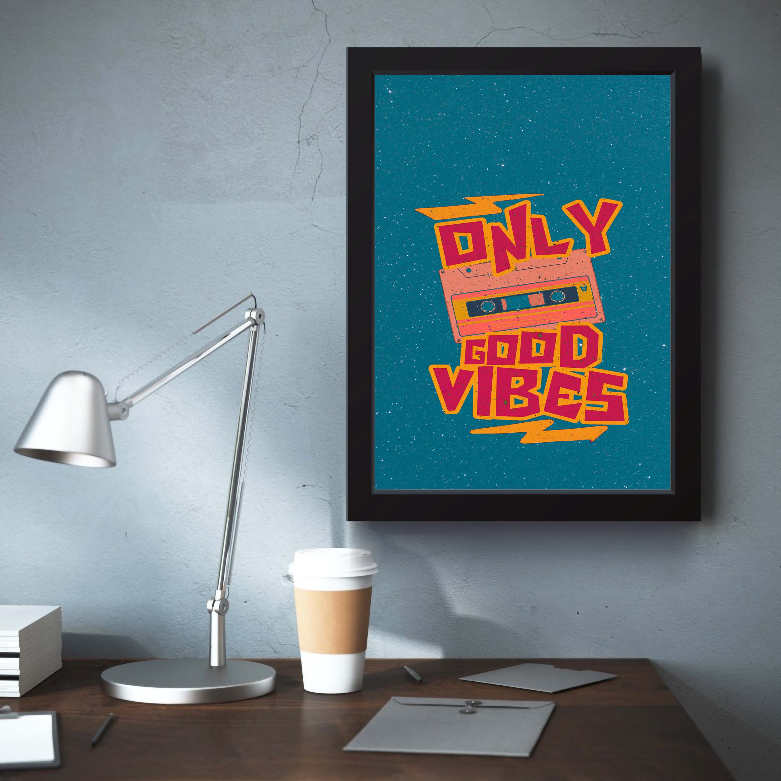 تابلو مدل Only good vibes انگیزشی کد m50109