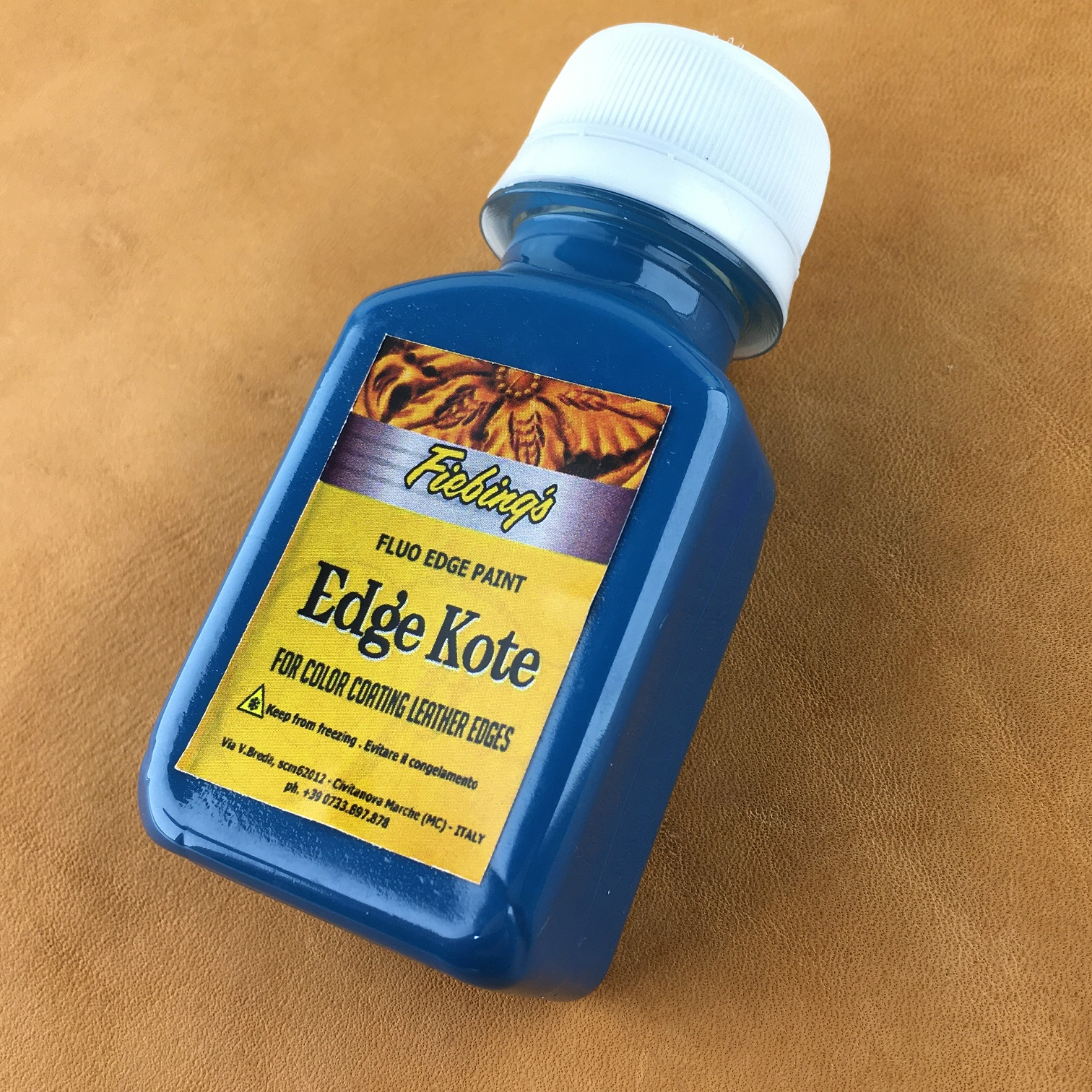 رنگ آبی لبه چرم ادج کوت مدل 40ml حجم 40 میلی لیتر