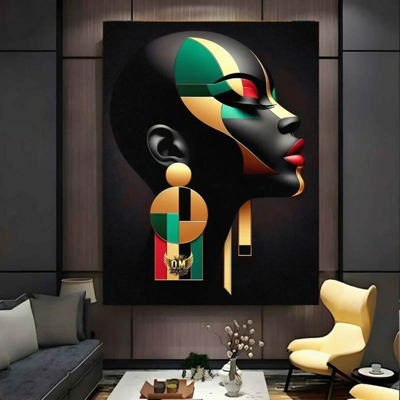 پوستر طرح انتزاعی مدل نیم رخ رنگارنگ کد FP106290