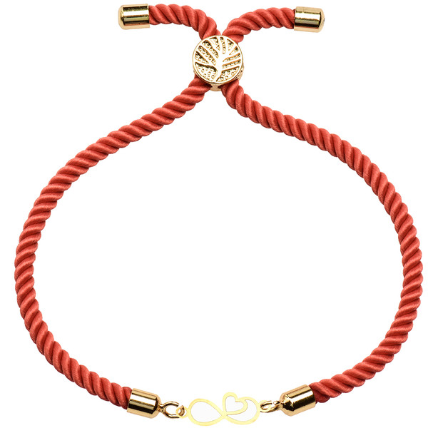 دستبند طلا 18 عیار زنانه کرابو طرح بینهایت قلب مدل Kr1572