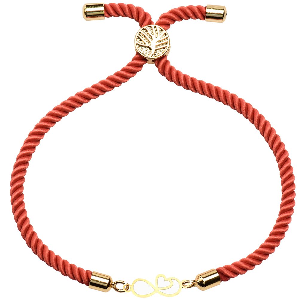 دستبند طلا 18 عیار زنانه کرابو طرح بینهایت قلب مدل Kr1572 -  - 1