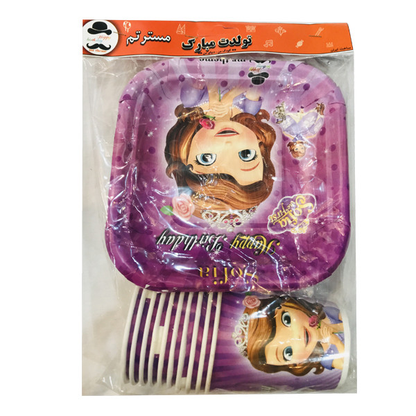 پیش دستی و لیوان یکبار مصرف مستر تم مدل سوفیا پلاس بسته 40 عددی پیش دستی و لیوان یکبار مصرف مستر تم مدل سوفیا پلاس بسته 40 عددی