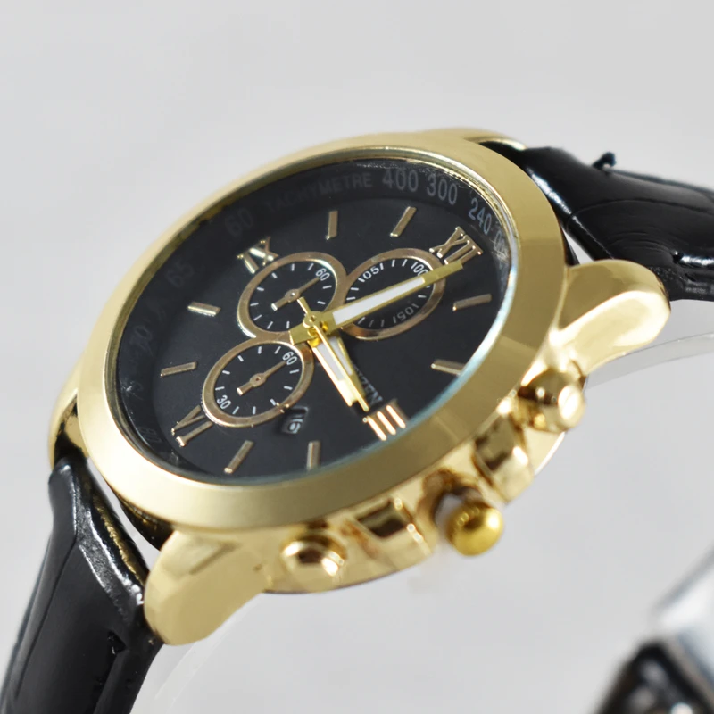 عکس شماره 9 : ست ساعت مچی عقربه ای زنانه و مردانه مدل چرم سه موتوره کد 223m