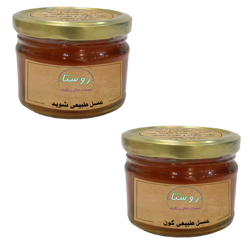 عسل طبیعی گون و شوید روستا - 350گرم بسته 2 عددی