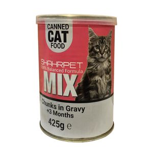نقد و بررسی کنسرو غذای گربه شهرپت مدل Mix وزن 425 گرم توسط خریداران