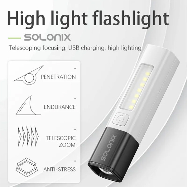 چراغ قوه سولونیکس مدل زوم دار کد ZJ-129 با نور مهتابی